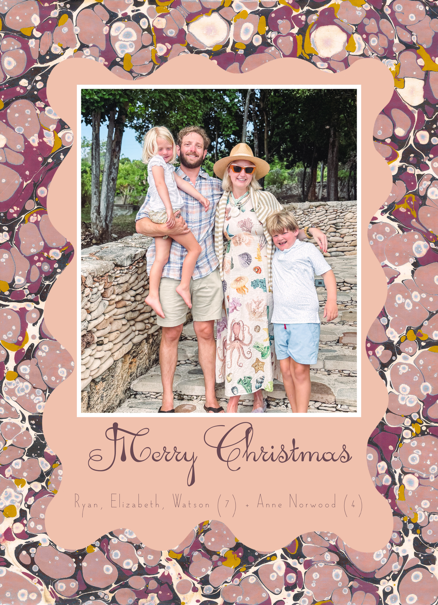 MERRY MARBLE Christmas card