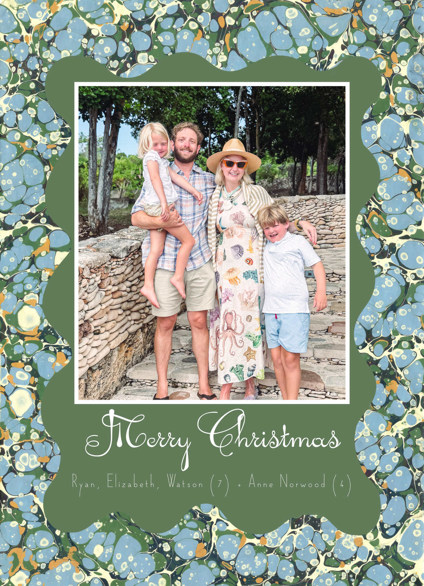 MERRY MARBLE Christmas card
