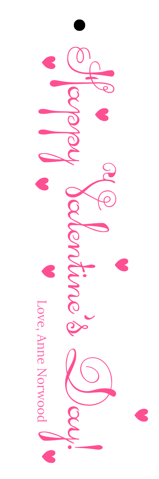 long + skinny valentine tags