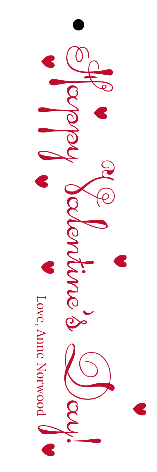 long + skinny valentine tags