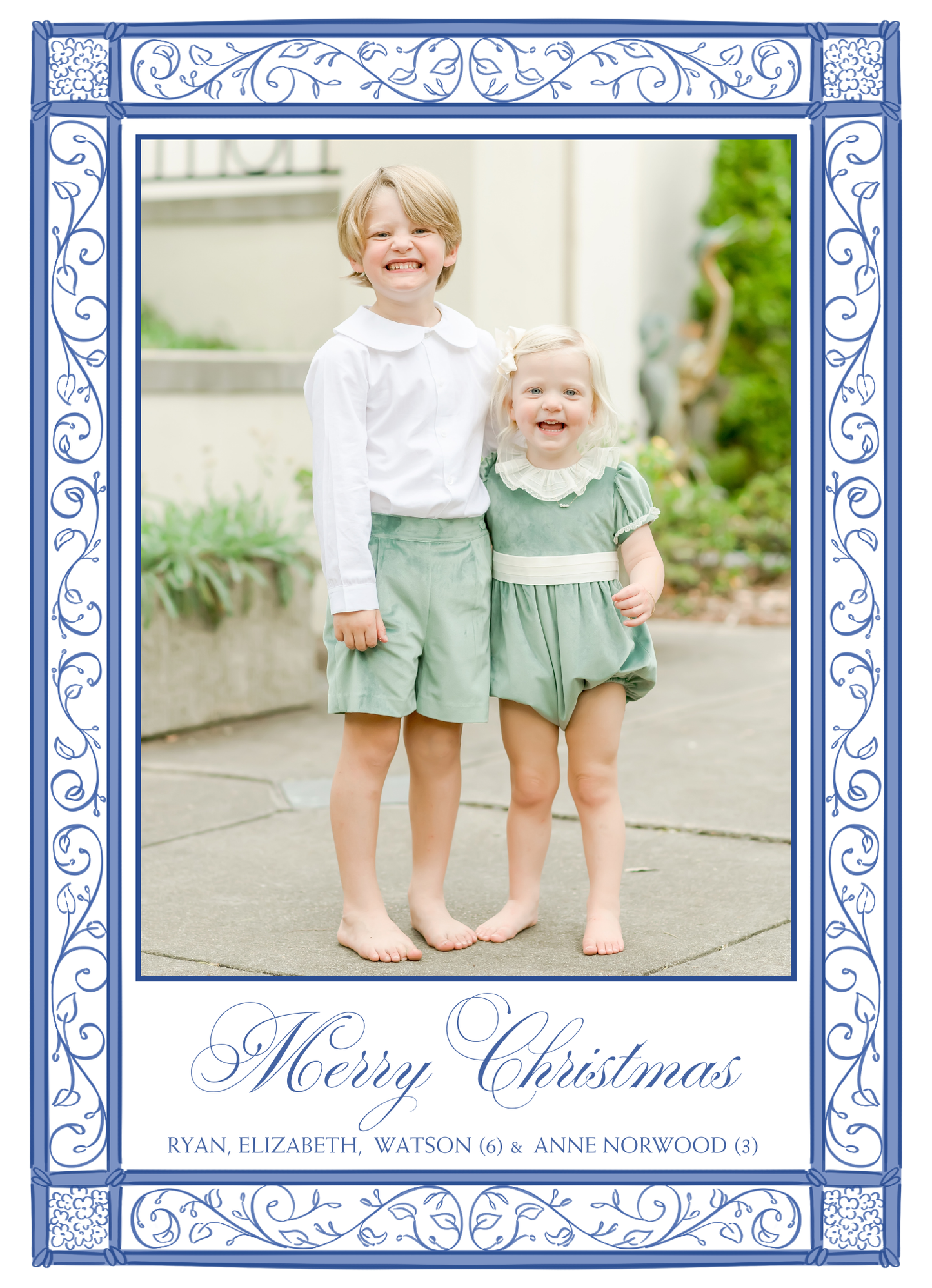 BLUE & WHITE CHRISTMAS CARD