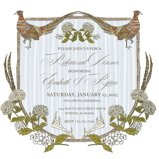 SQUARE FALL REHEARSAL DINNER INVITATION