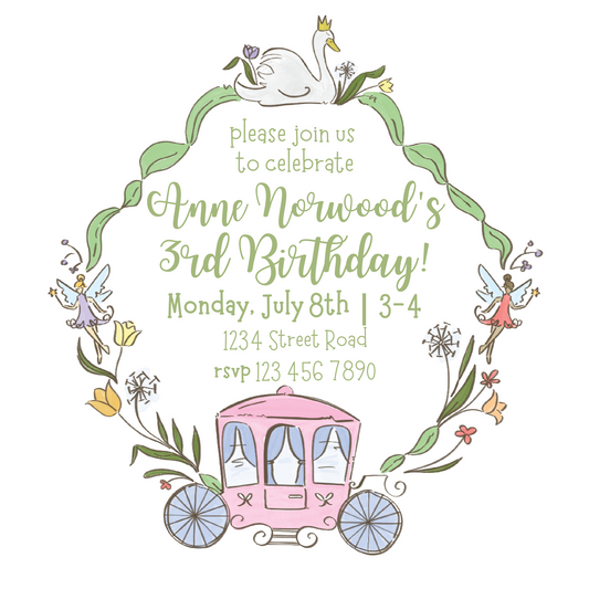 swan carriage invitation