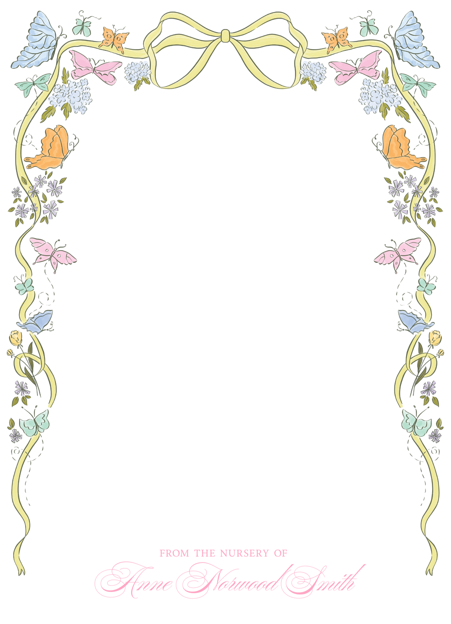 butterfly garden stationery