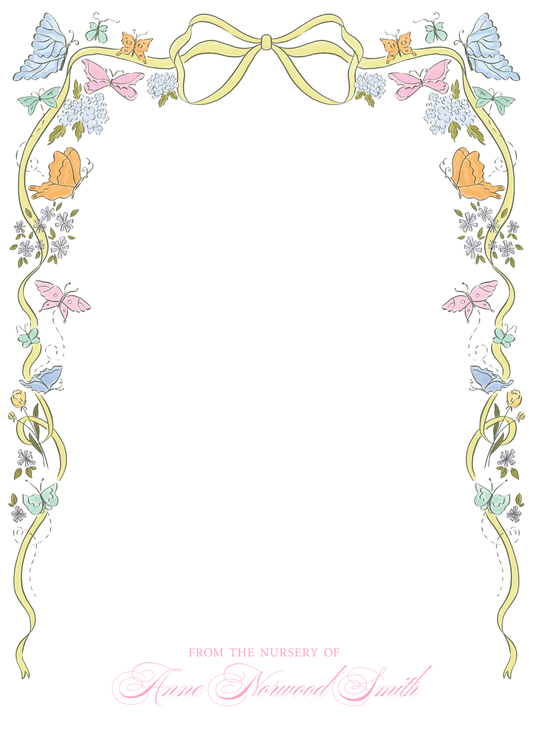 butterfly garden stationery
