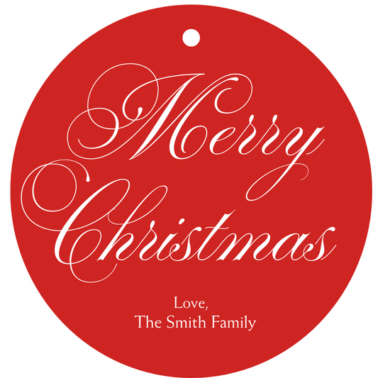 merry Christmas round gift tags