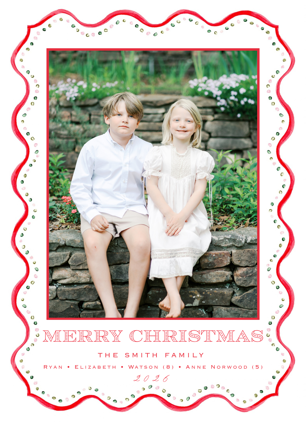 WAVY WATERCOLOR CHRISTMAS CARD