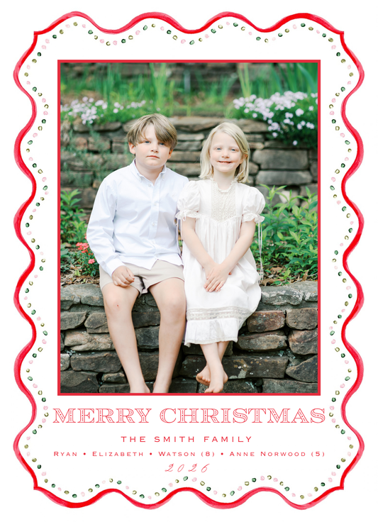 WAVY WATERCOLOR CHRISTMAS CARD