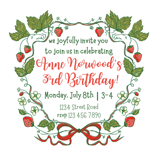 strawberry crest invitation