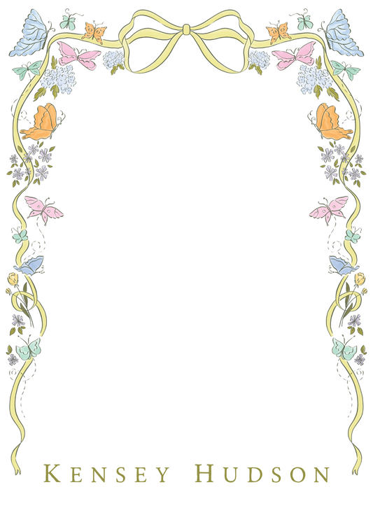 butterfly garden notepad
