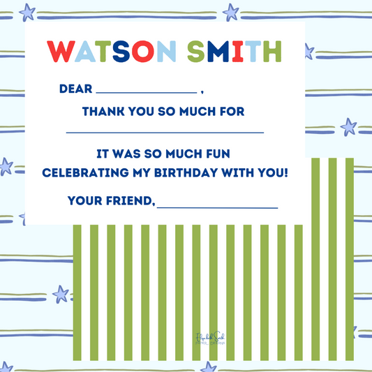 FILL IN THE BLANK PARTY THANK YOU CARDS