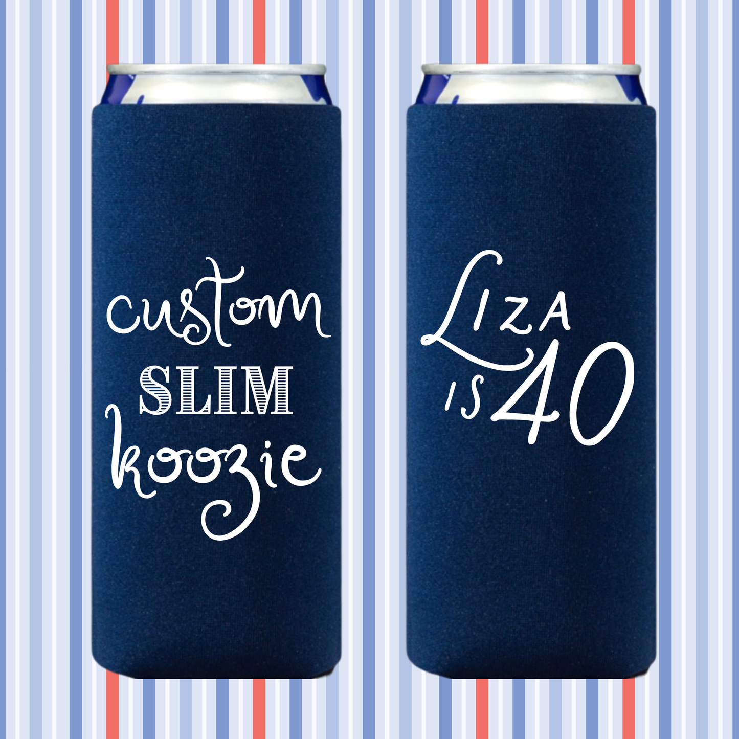 COLLAPSIBLE NEOPRENE SLIM KOOZIE (1 COLOR + 1 DESIGN)