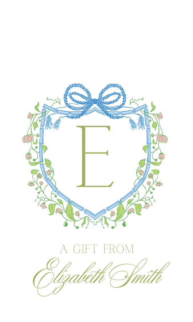 floral and bow crest gift tag