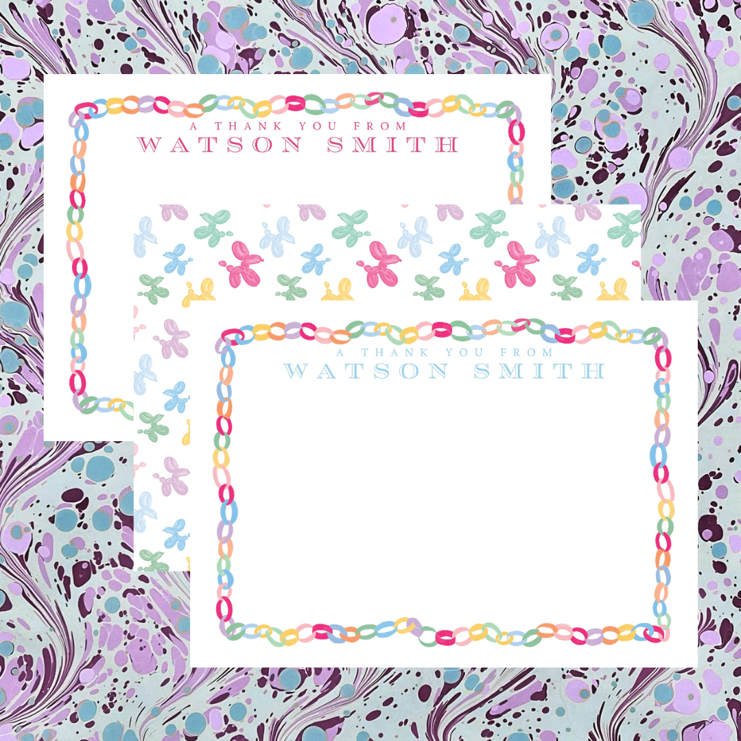 BALLOON DOG PARTY THANK YOU CARDS