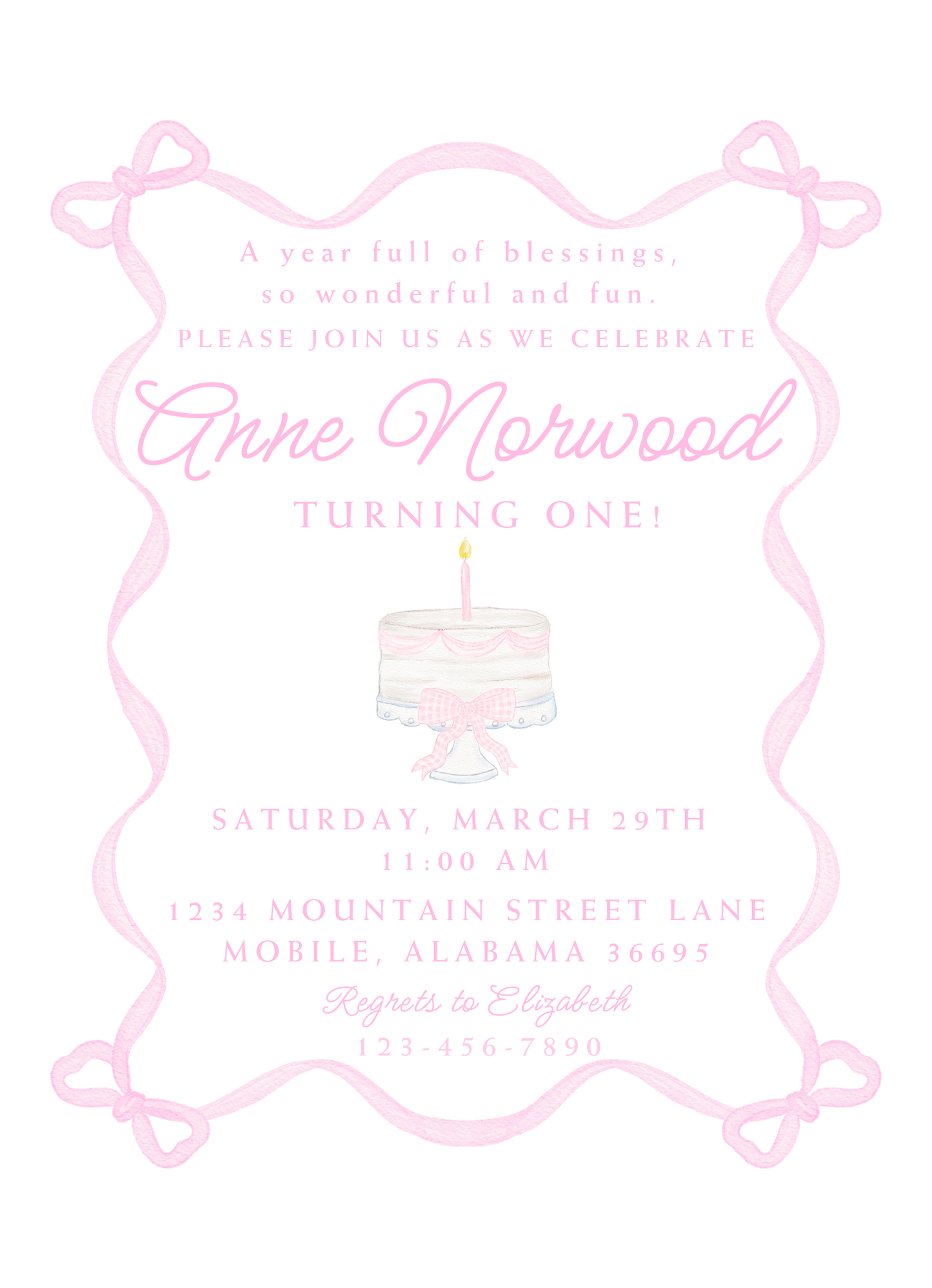 SWEET CAKE BIRTHDAY INVITATION