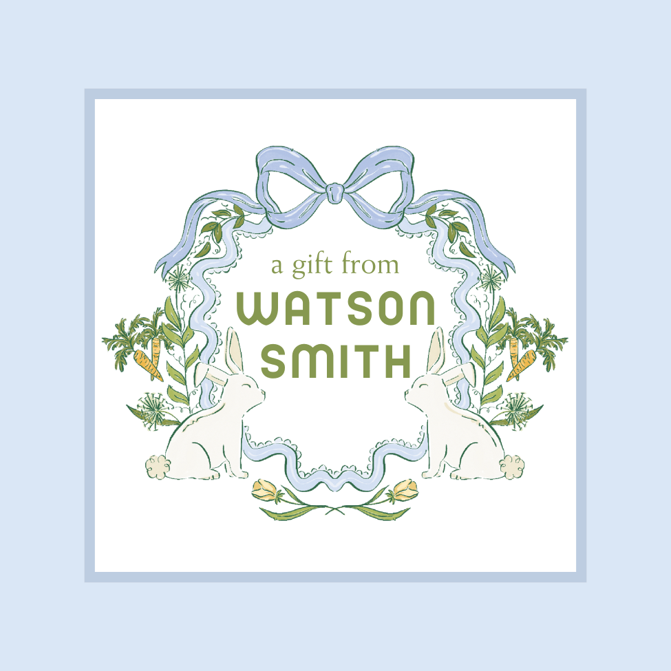 sweet blue bunny enclosure cards