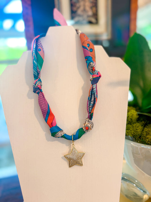 SISTER scarf necklace
