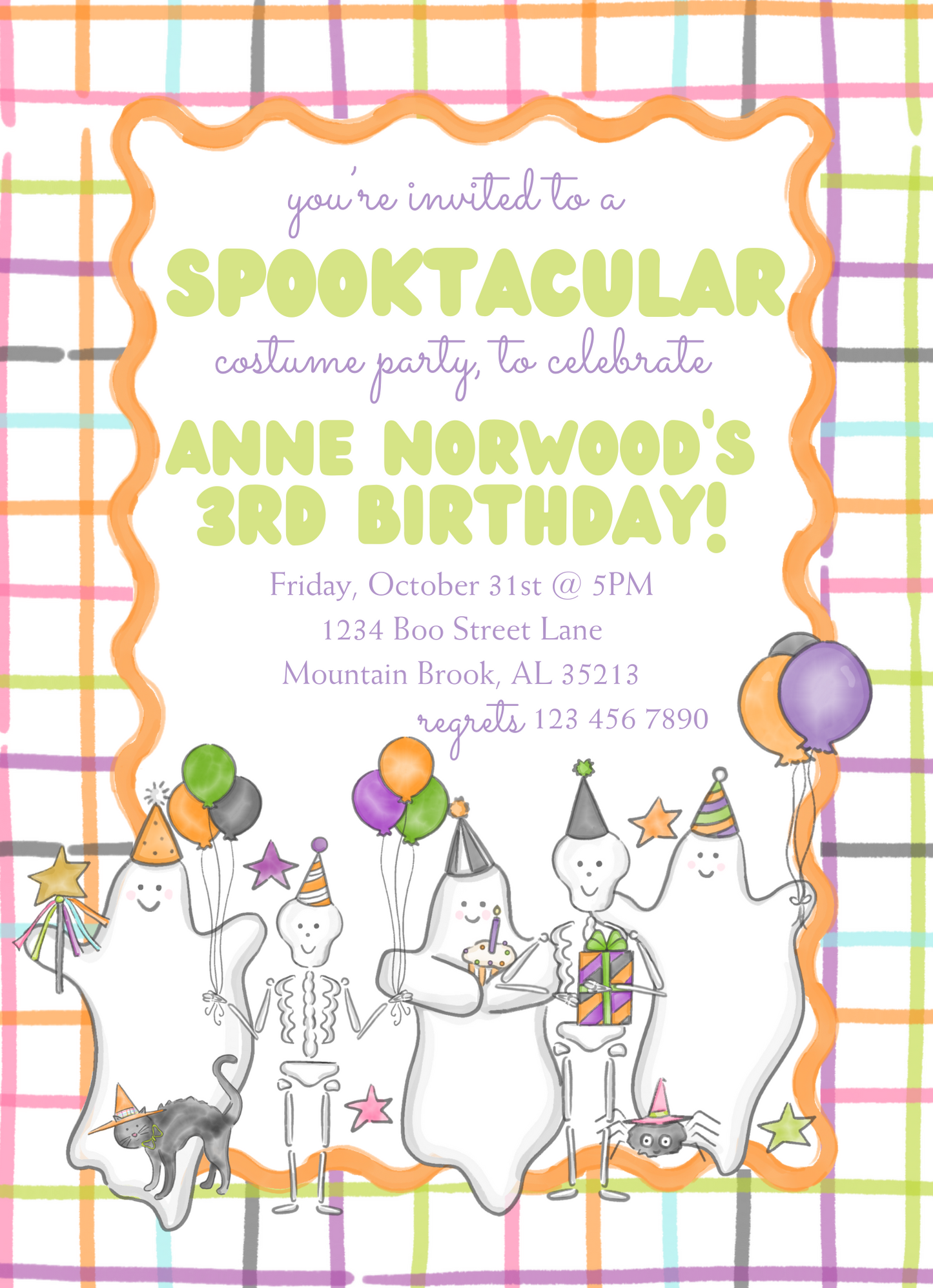 Halloween birthday party invitation