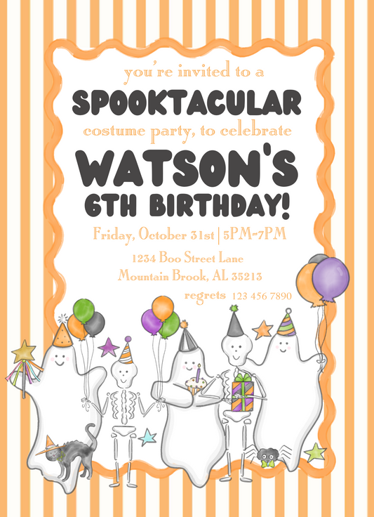 Halloween birthday party invitation