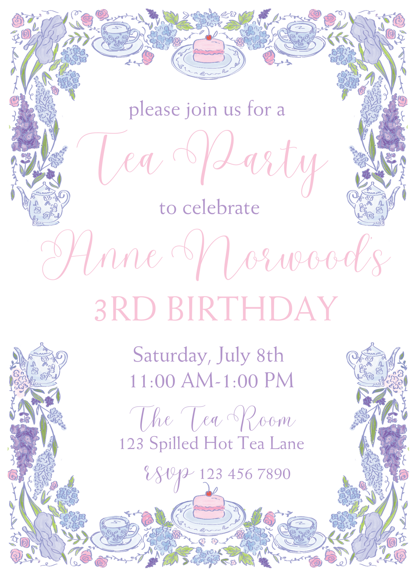 Sweet Tea Party invitation