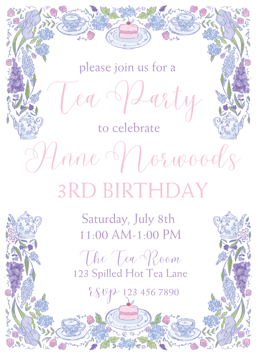 Sweet Tea Party invitation