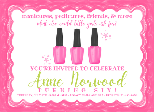 MANI-PEDI PARTY INVITATION