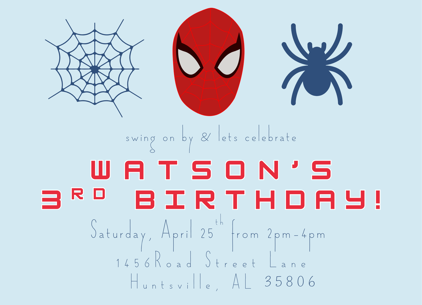 SPIDEY INVITATION (HORIZONTAL)