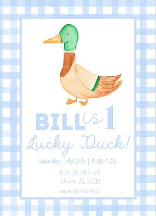 one lucky duck invitation