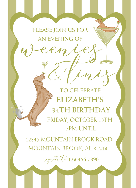 weenies & tinis invitation