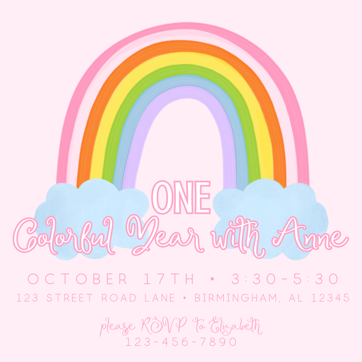 ONE COLORFUL YEAR INVITATION