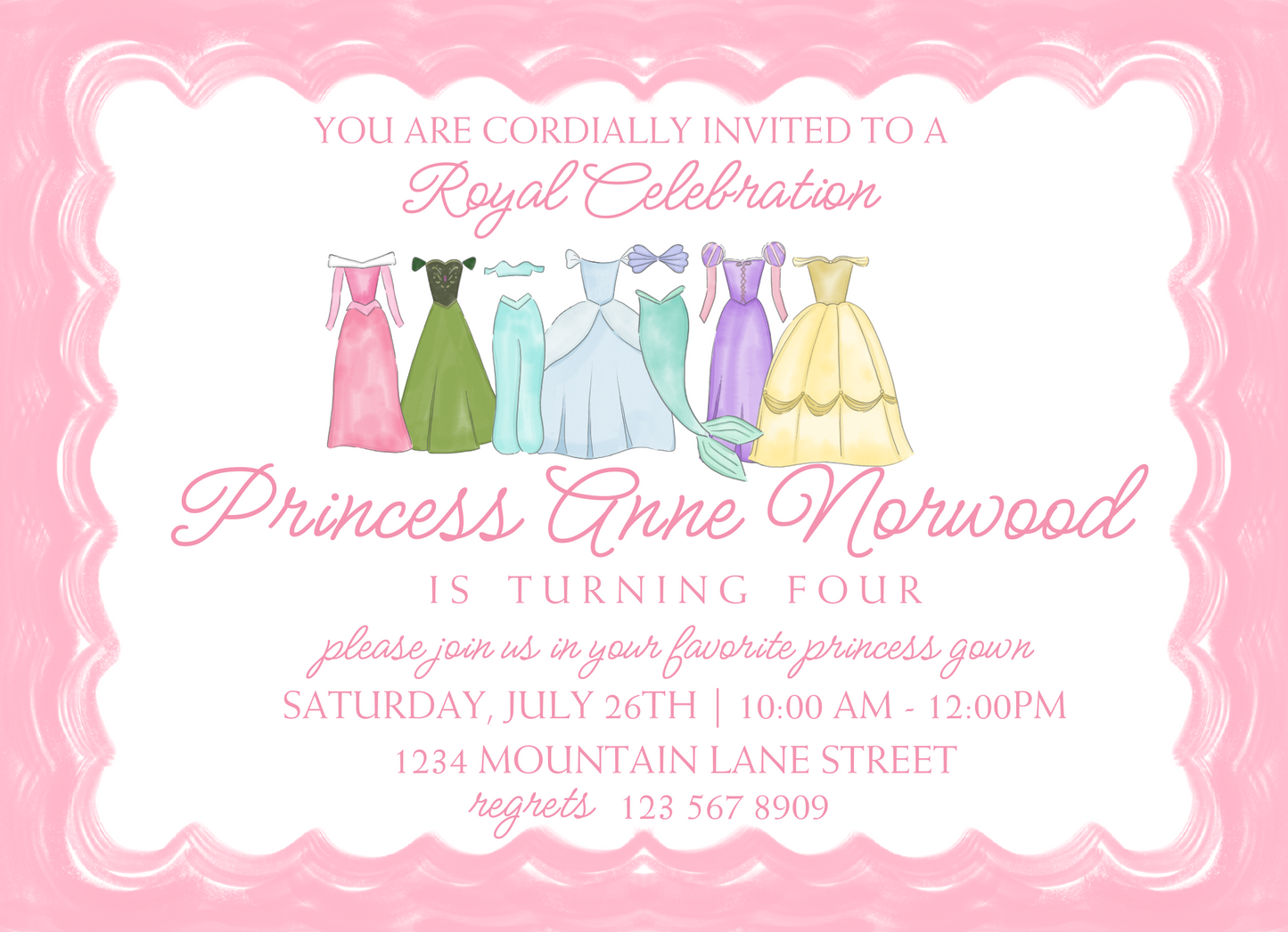 princess party invitation