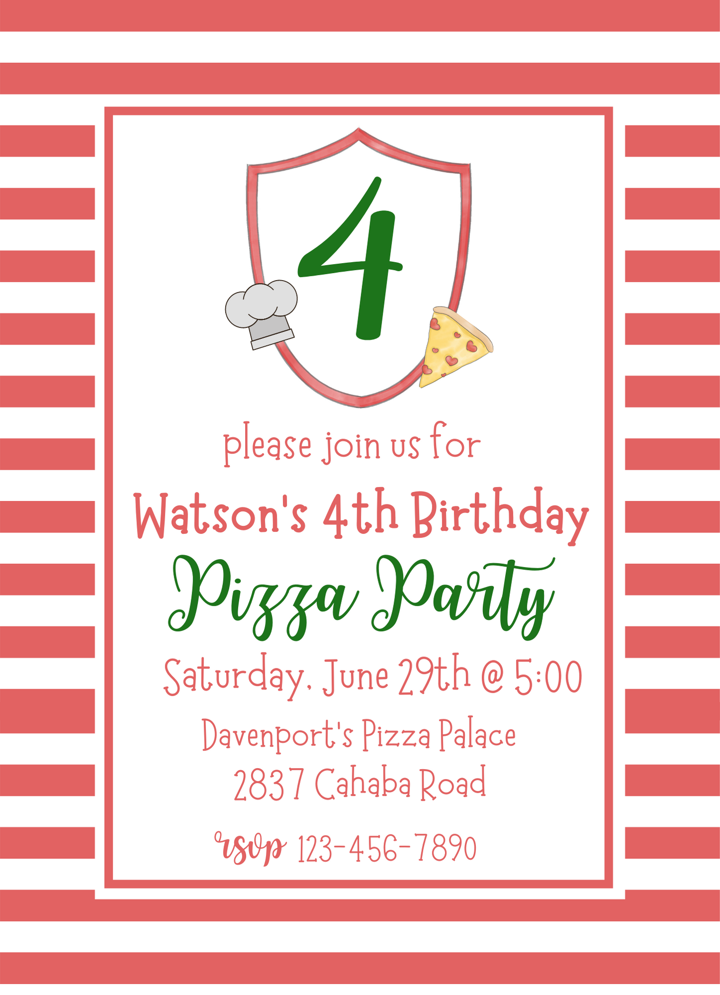 pizza party invitation